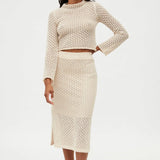 Top Wild Pony Calado con Manga Acampanada Beige - ECRU