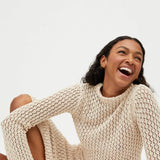 Top Wild Pony Calado con Manga Acampanada Beige - ECRU