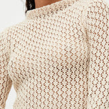 Top Wild Pony Calado con Manga Acampanada Beige - ECRU