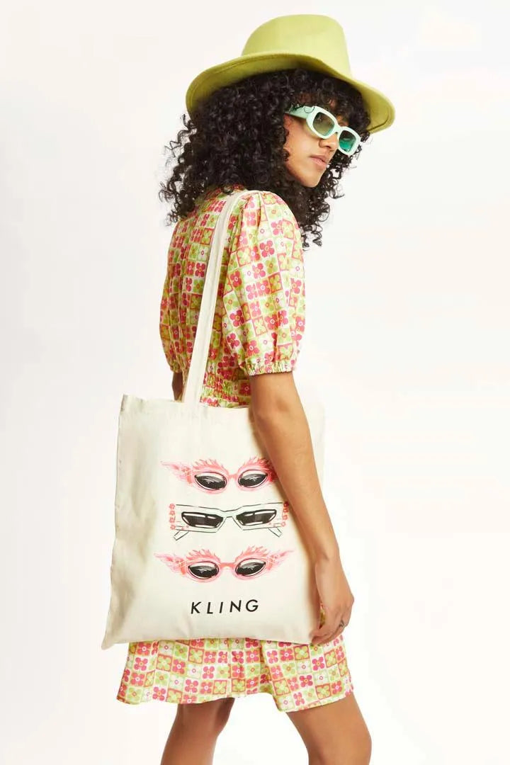 Tote bag algodón gafas - ECRU
