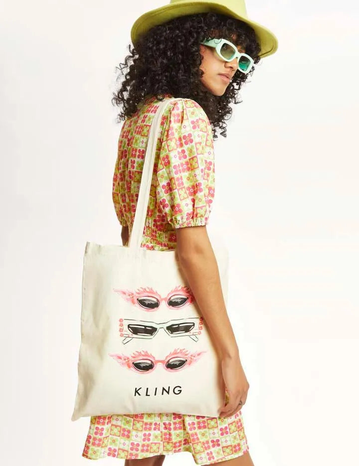 Tote bag algodón gafas - ECRU