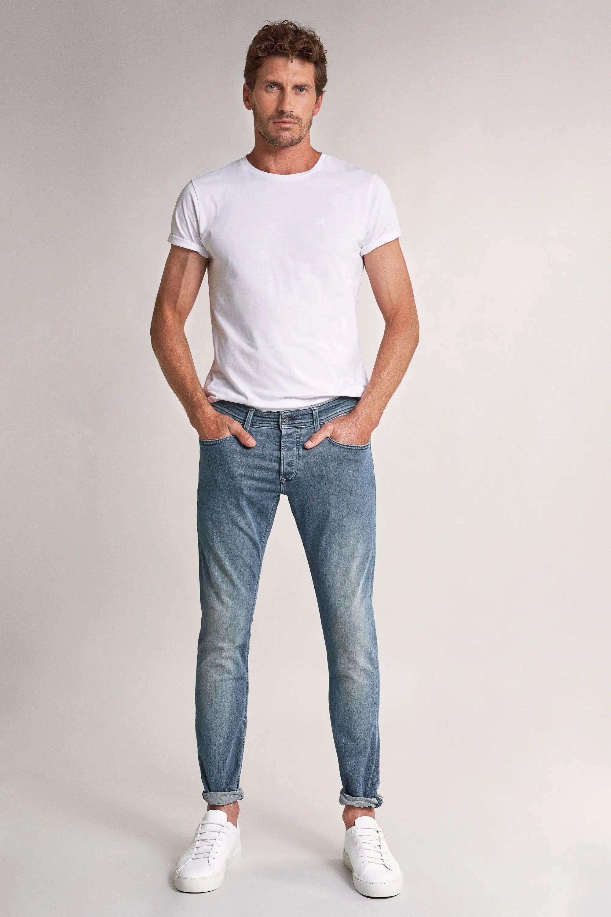 VAQUEROS CLASH SKINNY PREMIUM FLEX - ECRU