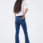 Vaqueros Moxy Flare Pyke Plain Dark Blue - ECRU