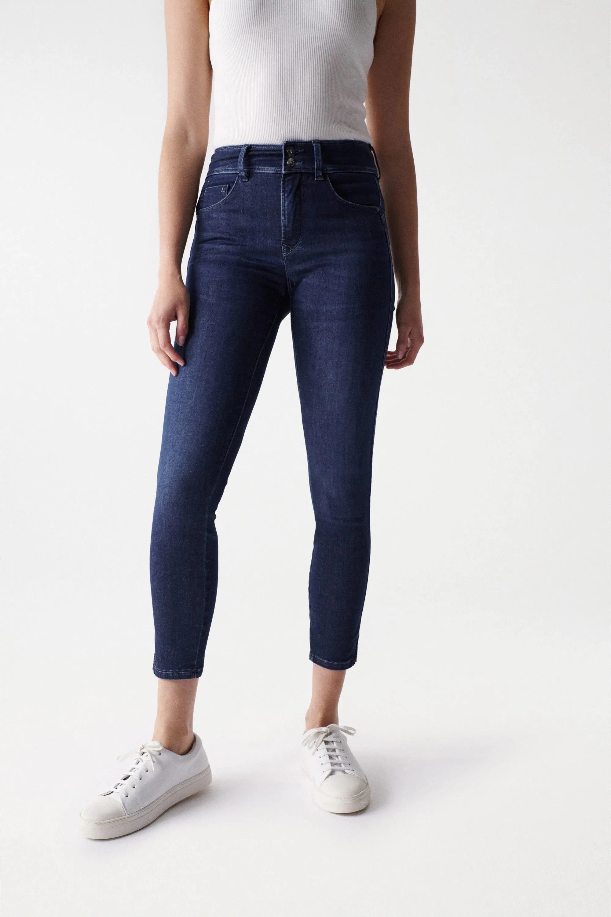 Vaqueros Push In Secret Cropped Skinny - ECRU