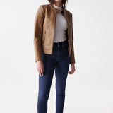 Vaqueros Push In Secret Cropped Skinny - ECRU