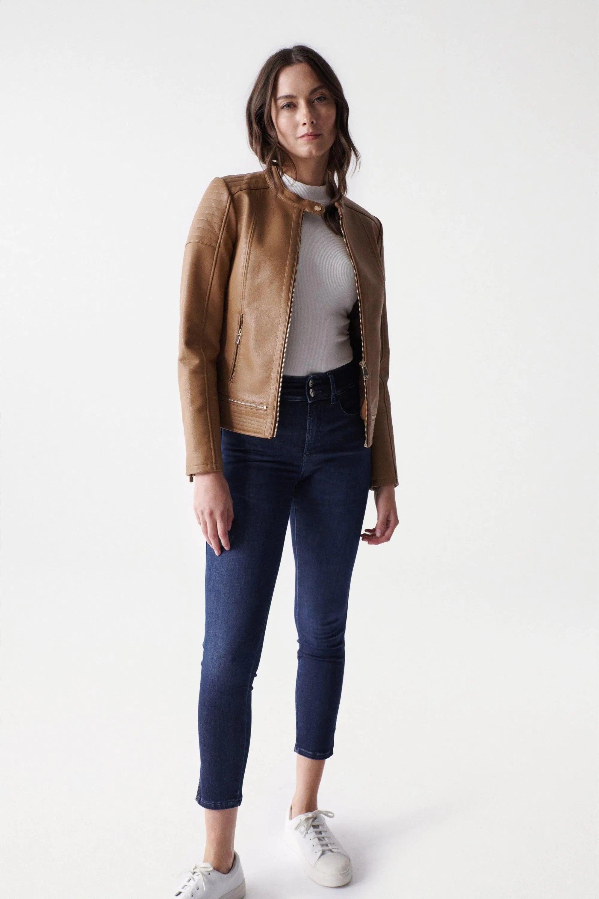 Vaqueros Push In Secret Cropped Skinny - ECRU