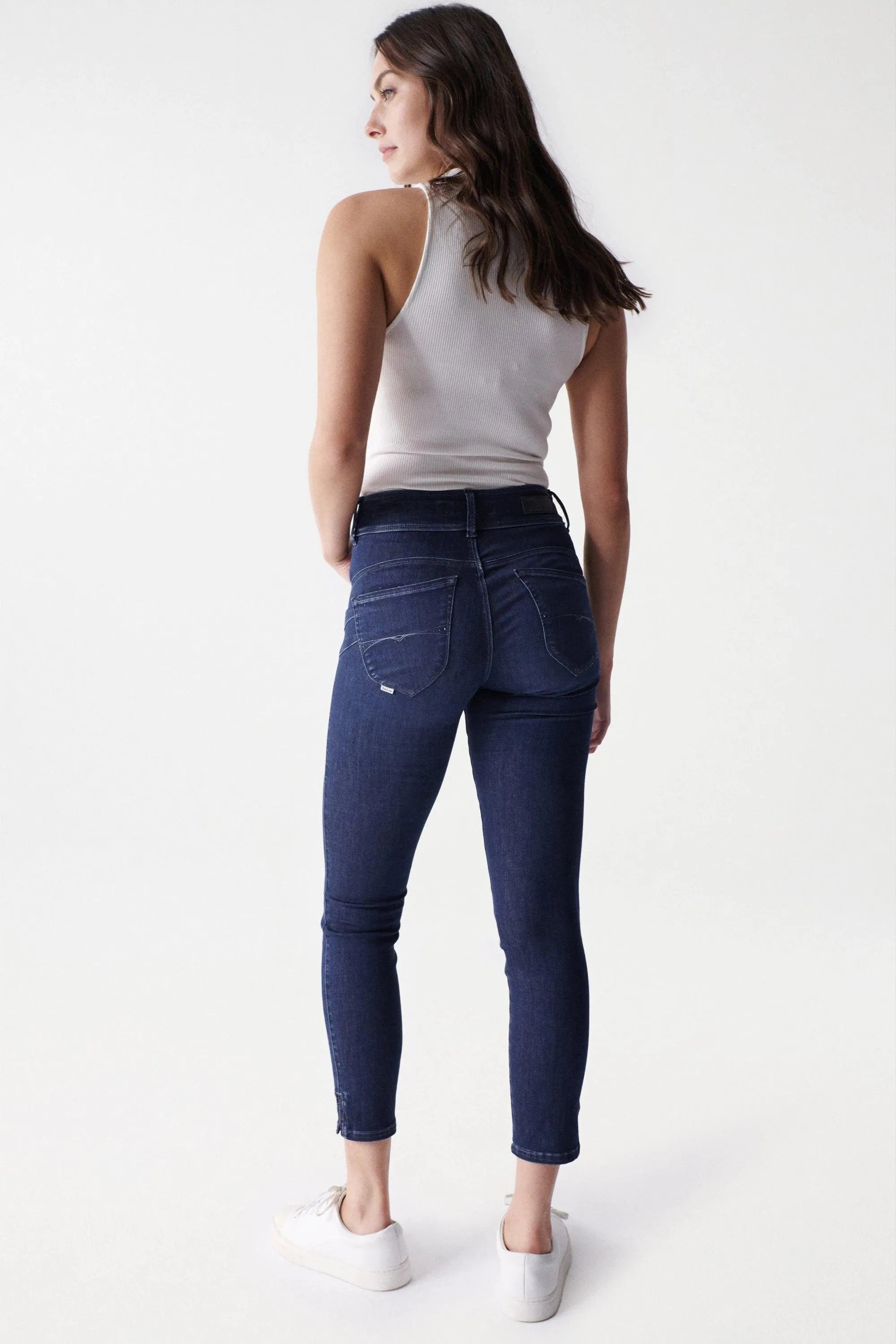 Vaqueros Push In Secret Cropped Skinny - ECRU