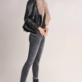 Vaqueros push in secret glamour skinny negros - ECRU