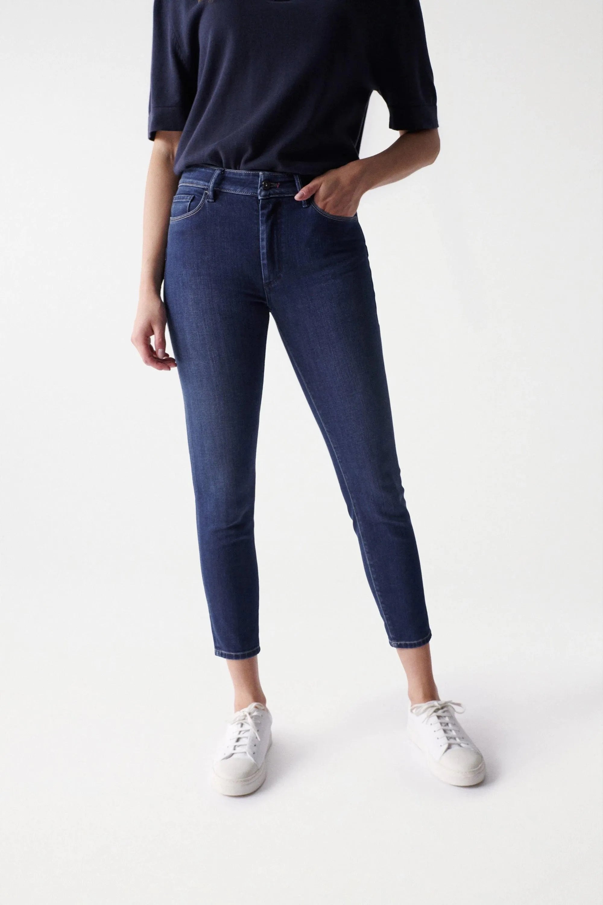 Vaqueros Push Up Destiny Cropped Skinny - ECRU