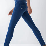 Vaqueros Push Up Destiny Skinny con lavado medio - ECRU