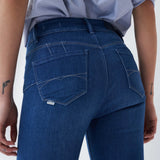 Vaqueros Push Up Destiny Skinny con lavado medio - ECRU
