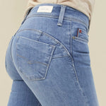 VAQUEROS PUSH UP WONDER SKINNY CINTURA MEDIA - ECRU