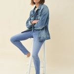 VAQUEROS PUSH UP WONDER SKINNY CINTURA MEDIA - ECRU