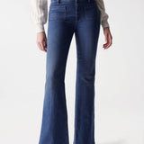 Vaqueros Salsa Mujer Push Up Destiny Flare - ECRU