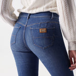 Vaqueros Salsa Mujer Push Up Destiny Flare - ECRU