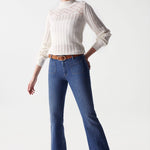 Vaqueros Salsa Mujer Push Up Destiny Flare - ECRU