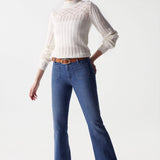 Vaqueros Salsa Mujer Push Up Destiny Flare - ECRU