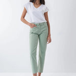 Vaqueros True Cropped Slim con color - ECRU
