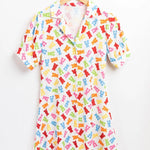 Vestido abullonado gummies - ECRU