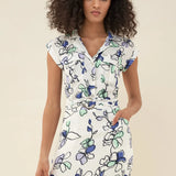 VESTIDO ALLOVER FLORAL - ECRU