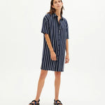 Vestido Amer Rayas Navy - ECRU