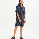 Vestido Amer Rayas Navy - ECRU