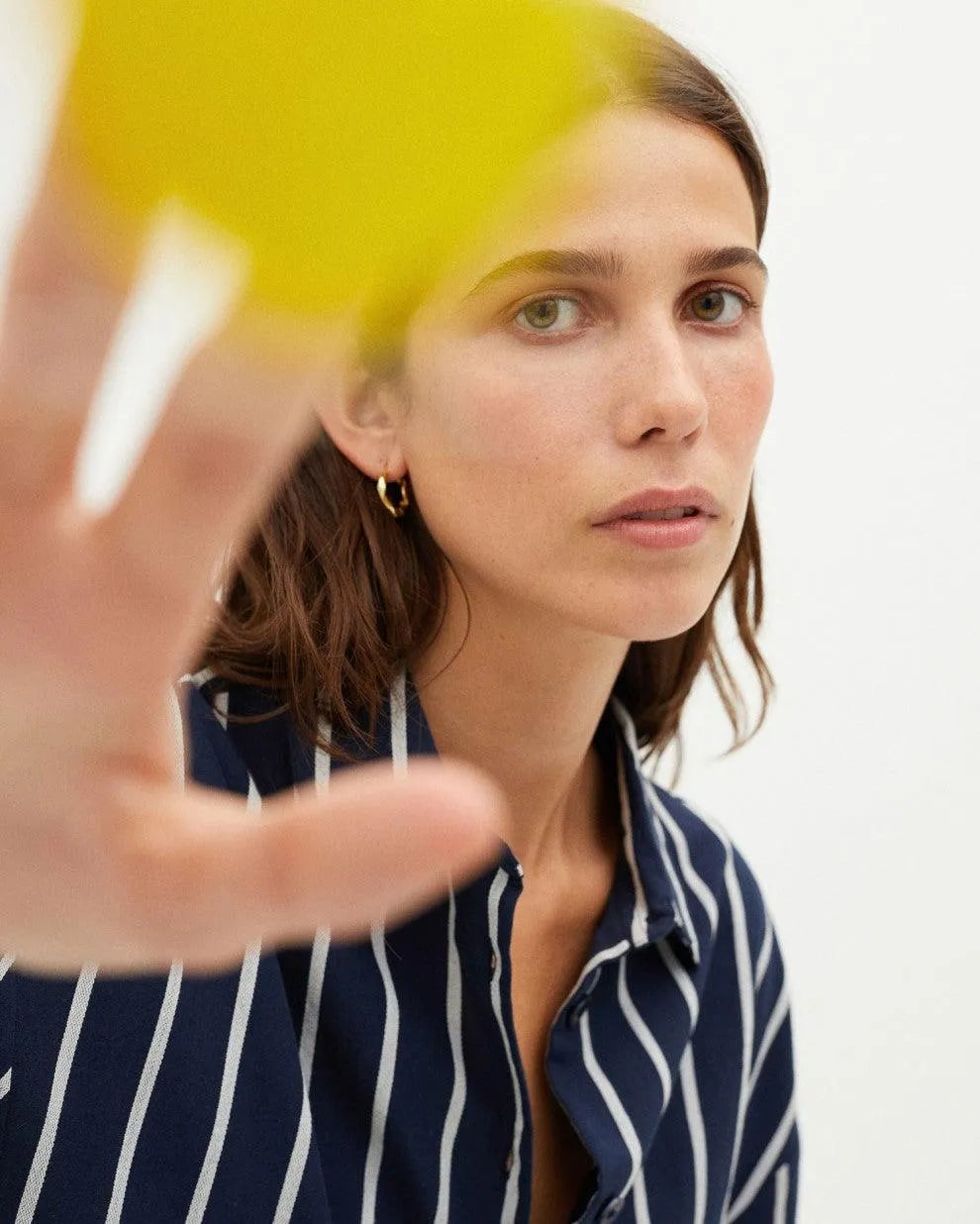 Vestido Amer Rayas Navy - ECRU