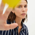 Vestido Amer Rayas Navy - ECRU