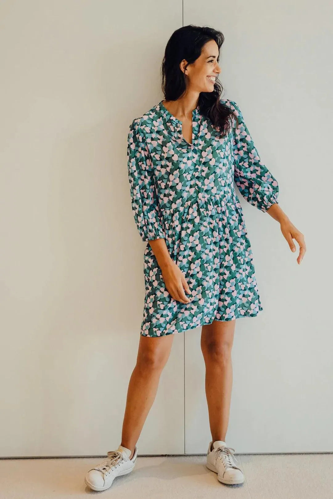 Vestido Astra Smock Multi Layered Hearts - ECRU