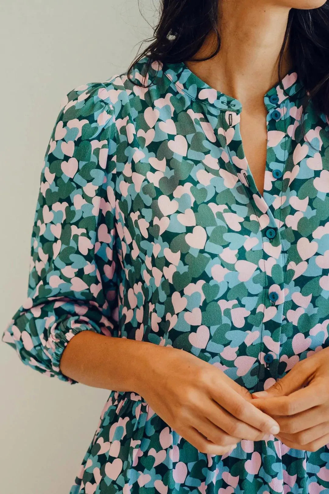 Vestido Astra Smock Multi Layered Hearts - ECRU