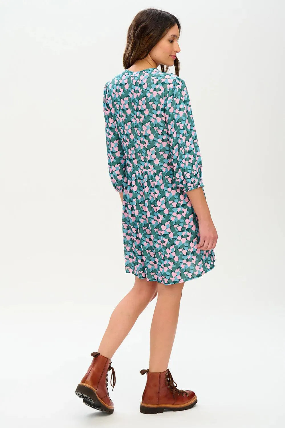 Vestido Astra Smock Multi Layered Hearts - ECRU