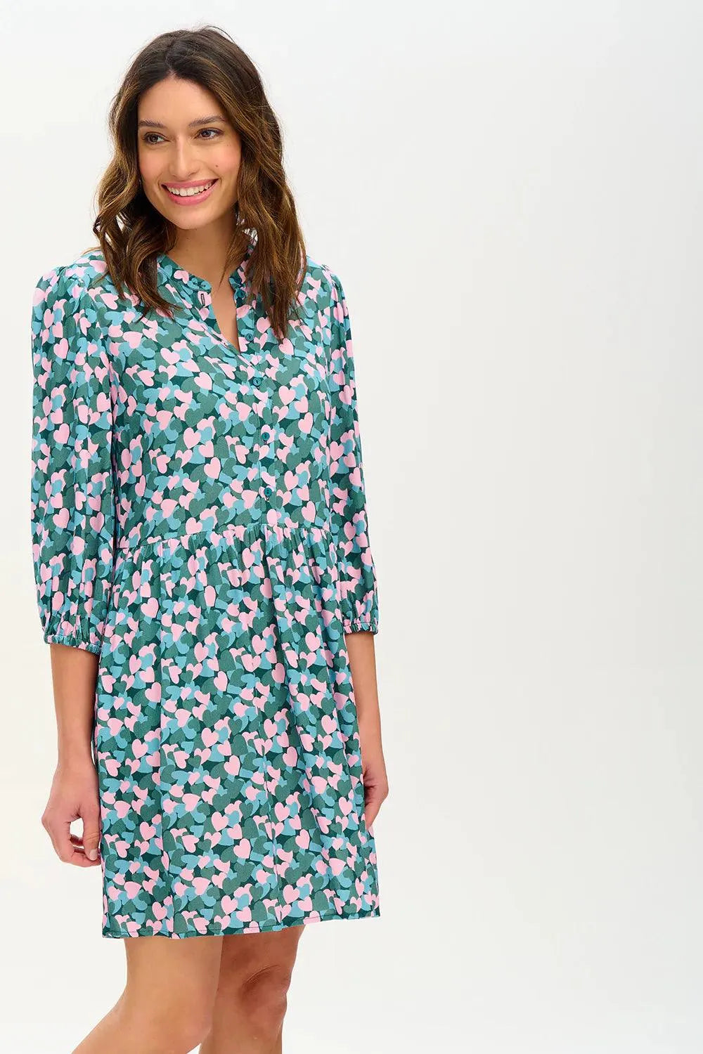 Vestido Astra Smock Multi Layered Hearts - ECRU