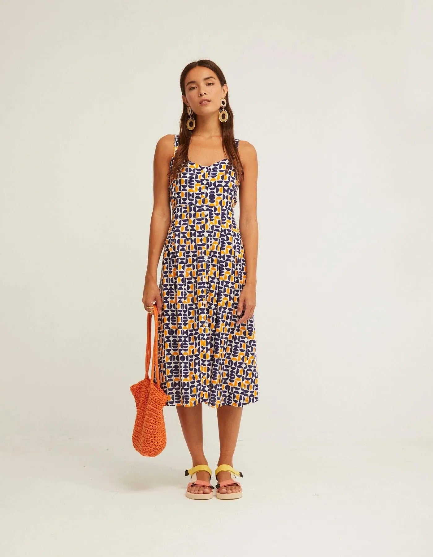 Vestido Botones Tirantes Demi - ECRU