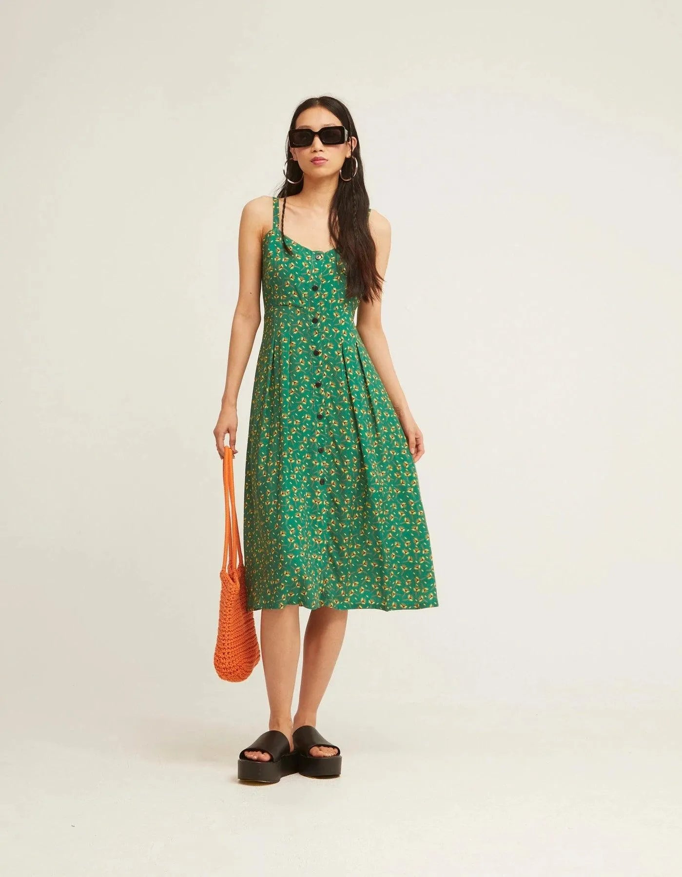 Vestido Botones Tirantes Jaune - ECRU