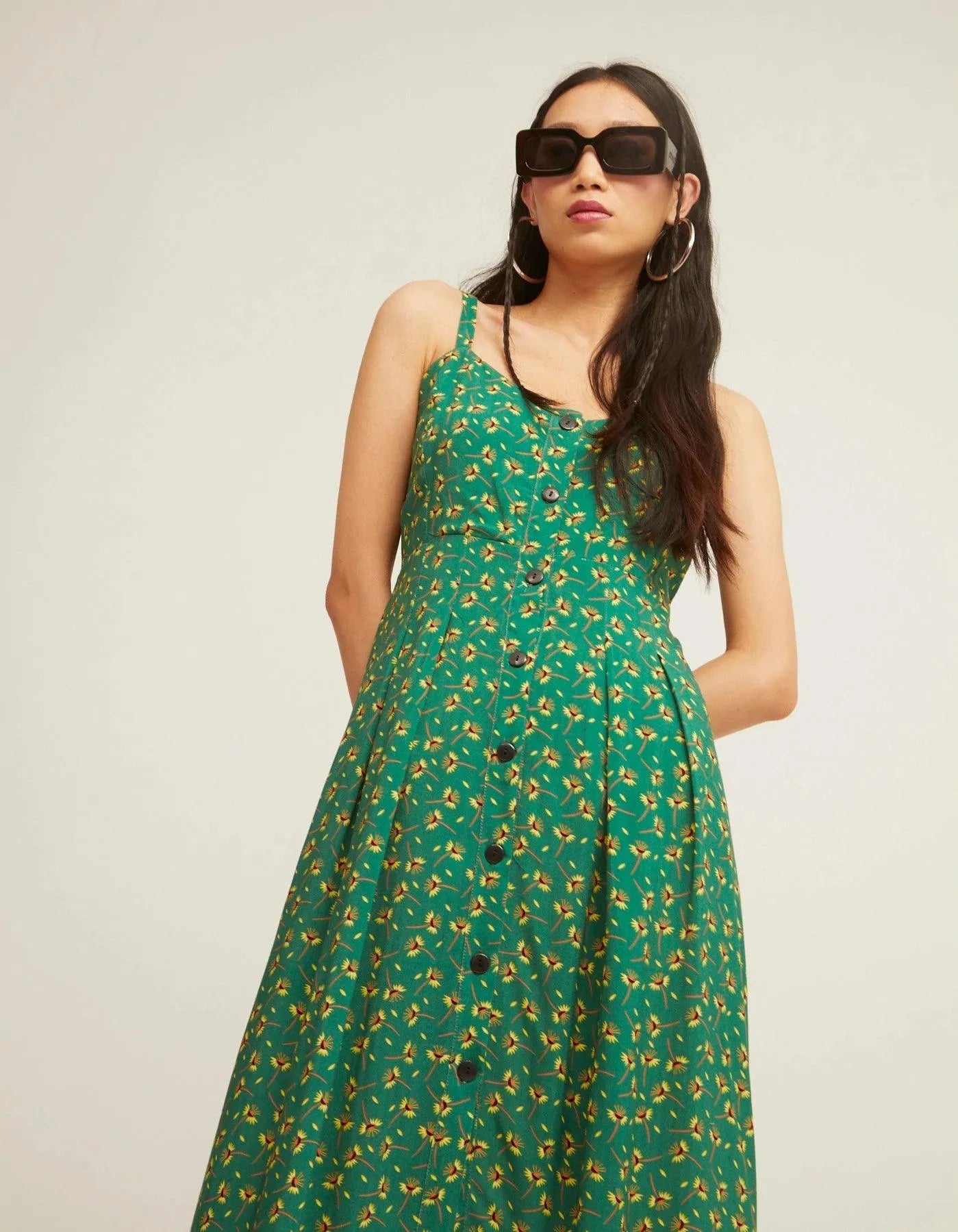 Vestido Botones Tirantes Jaune - ECRU