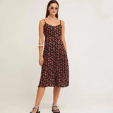 Vestido Botones Tirantes Sandia Noir - ECRU