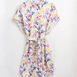 Vestido camisero acuarela - ECRU