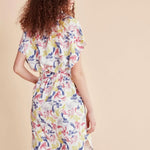 Vestido camisero acuarela - ECRU