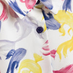 Vestido camisero acuarela - ECRU