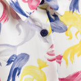 Vestido camisero acuarela - ECRU