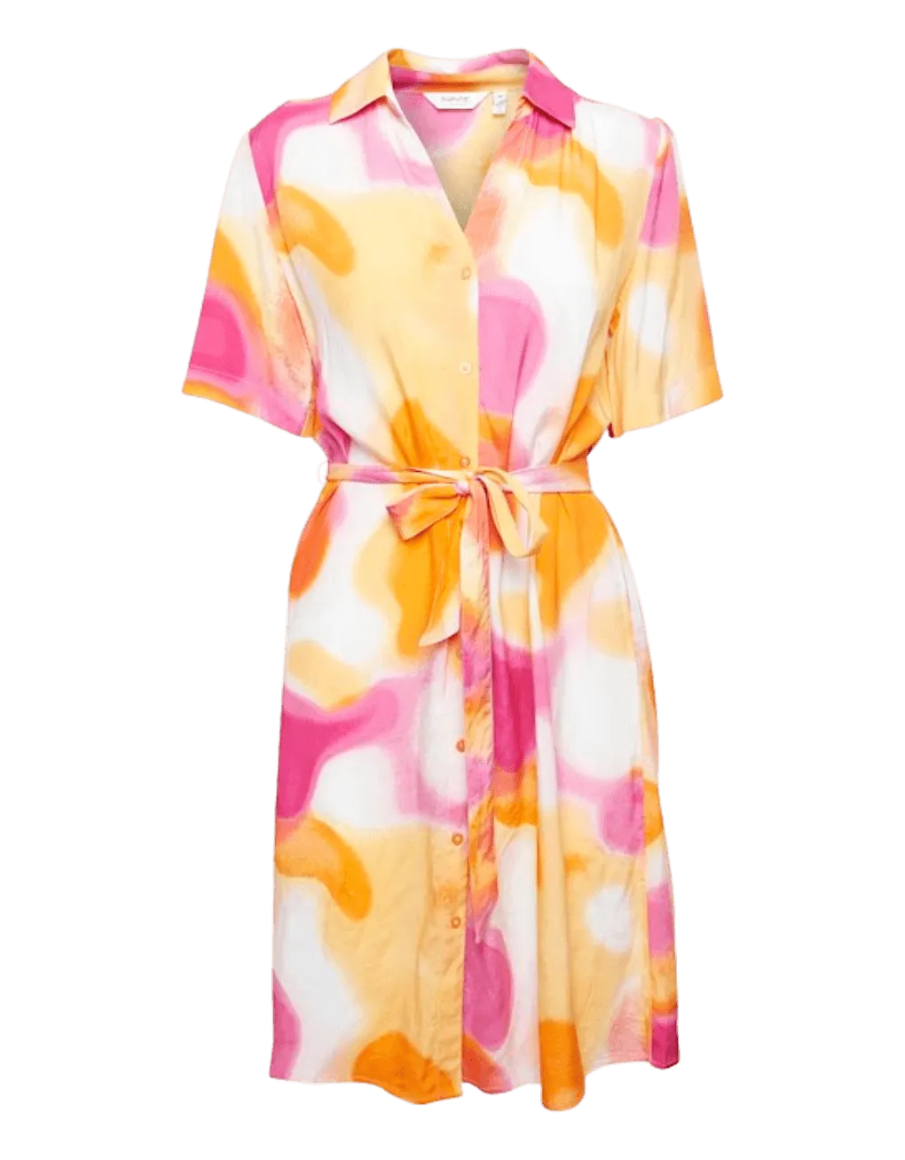 Vestido Camisero B.Young Estampado Raspberry Rose - ECRU