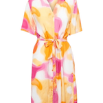 Vestido Camisero B.Young Estampado Raspberry Rose - ECRU