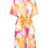 Vestido Camisero B.Young Estampado Raspberry Rose - ECRU