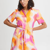 Vestido Camisero B.Young Estampado Raspberry Rose - ECRU