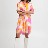 Vestido Camisero B.Young Estampado Raspberry Rose - ECRU