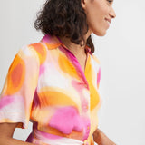 Vestido Camisero B.Young Estampado Raspberry Rose - ECRU