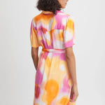 Vestido Camisero B.Young Estampado Raspberry Rose - ECRU