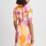 Vestido Camisero B.Young Estampado Raspberry Rose - ECRU