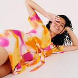 Vestido Camisero B.Young Estampado Raspberry Rose - ECRU