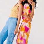 Vestido Camisero B.Young Estampado Raspberry Rose - ECRU